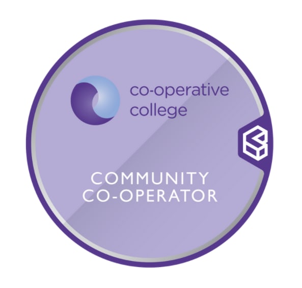 Our digital badge titled Community Co-operator