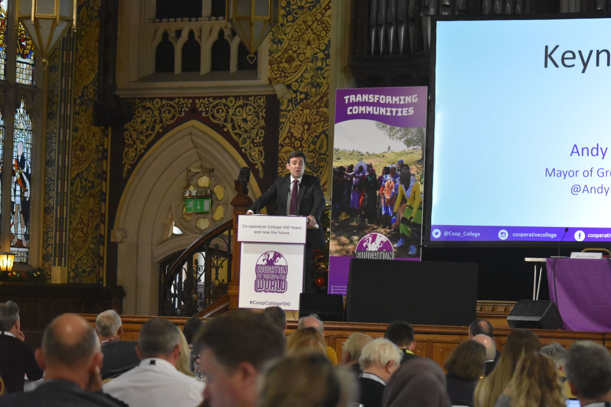 Andy Burnham speaking at our Centenary Conference