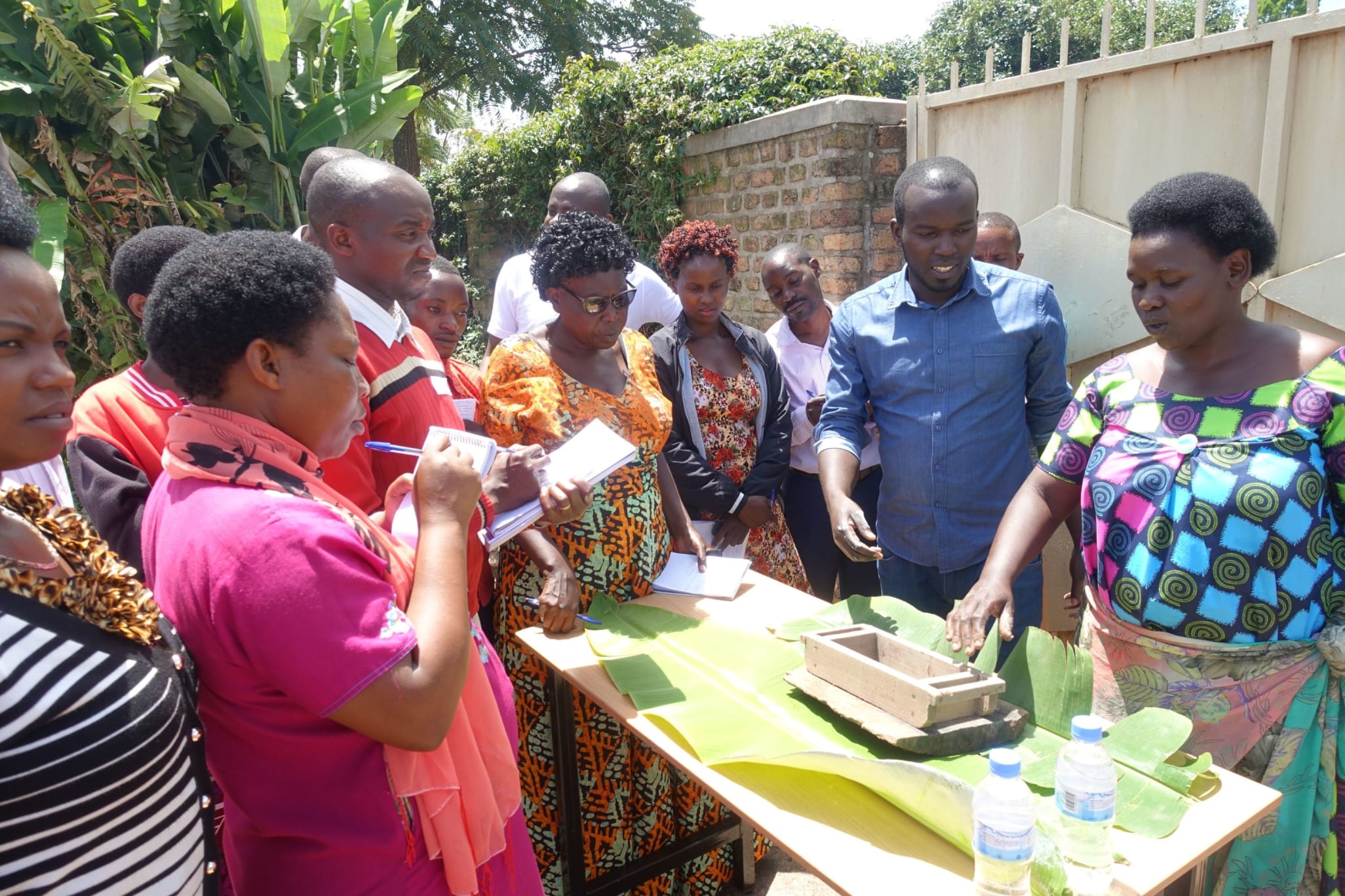 Participants visiting Ingoro Huye Ababeyi, a local brick and tile making co-operative