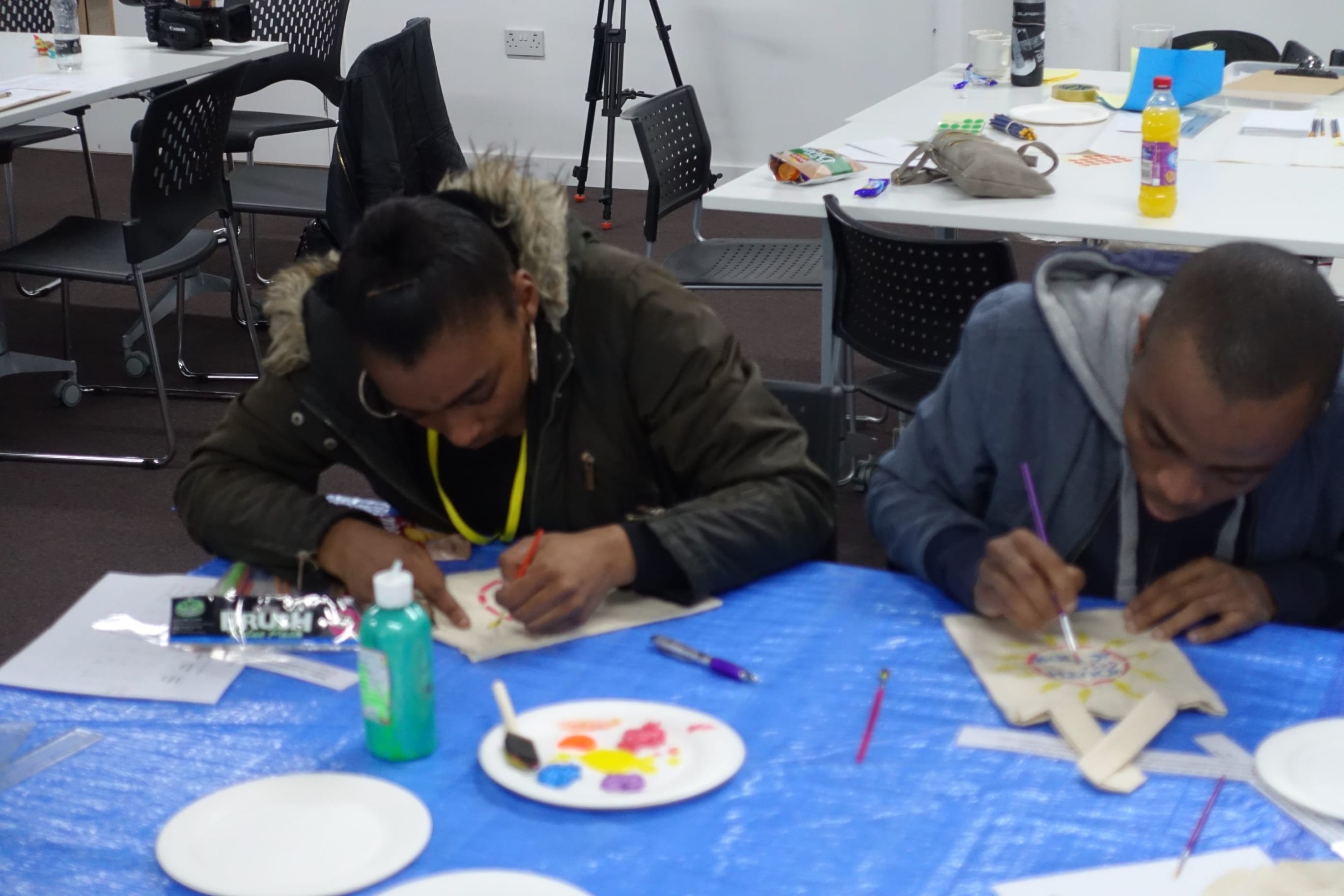 Youth Action participants painting